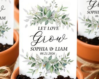 Personalized Eco-Friendly Seed Wedding Favors/Wildflower Seed Packet Favors with Seed Included/Let Love Grow/Bulk Bridal Shower Guest Favors