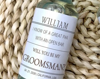 Aangepast whiskylabel, huwelijkscadeau voorstel bruidsjonkers, aangepast dranketiket voor stalknecht, geschenk getuige, geschenk man of Honor, geschenk bode