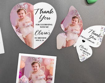 Bulk Birthday Party Favors/Birthday Magnets Favor Photo Magnets/Personalized 1st Birthday Magnets/Birthday Guest Gift/Baby Shower Favors