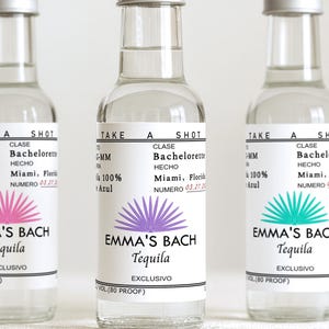 Mini Tequila Bottle Label/Bachelorette Casamigos Label/Tequila Gift/Fiesta Bachelorette Party Favor/Bridal Party Gift/Custom Casamigos Label