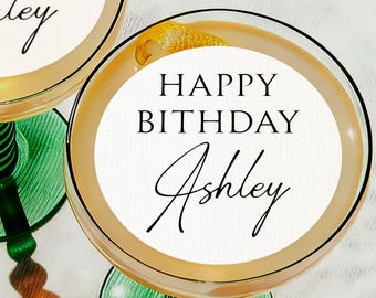 Happy Birthday Drink Topper/Edible Birthday Party Decors/Birthday Signature Drinks Toppers/30th Birthday Party Ideas/Edible Garnish Toppers