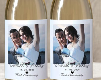 Custom Photo Wine & Champagne Labels, Wedding or Anniversary Gift, Wedding Wine Label, Proposal Gift, Gift for Couple, Engagement Gift