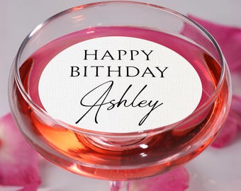 Personalized Edible Cocktail Drink Toppers/Happy Birthday Drink Toppers/30th Birthday, 40th Birthday, 50th Birthday/Birthday Party Ideas