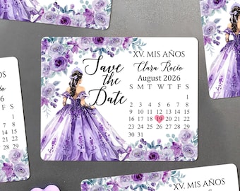Save the Date Magnet Quinceanera, Sweet 16 Save the Date Favor, Mis Quince Anos, Birthday Quinceanera Favors, Quinceanera Invitations