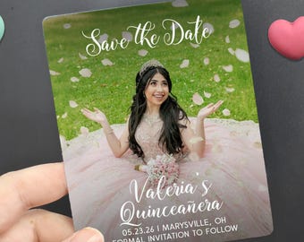 Quinceanera Guest Photo Magnet Favors, Personalized Sweet 16 Favors, Mis Quince Anos, Custom Quinceañera Birthday Magnets, Christening Gift