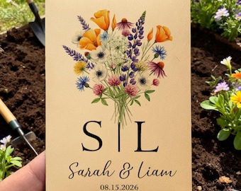 Custom Wildflower Seed Packet Wedding Favors with Seed Included/Personalized Seed Packet Favor for Bridal Shower/Eco-Friendly Wedding Favor