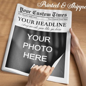 Personalized PRINTED Newspaper with Photo & Story/Photography Prop/Custom Newspaper for Birthday, Wedding, Baby, New Business, Retirement