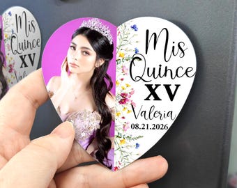 Quinceañera Photo Magnets, Save the Date Quinceañera Party Favors, Personalized Sweet 16 Favors, Custom Sweet 16 Birthday Party Treats