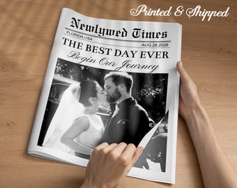 Large Newspaper Wedding Program/Personalized Wedding Newspaper/Newlywed Times/Wedding Day Custom Newspaper/Newspaper Engagement Announcement