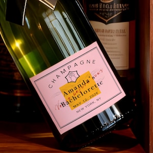 Bachelorette Party Champagne Bottle Labels, Bridesmaid Mini Champagne Label, Wedding Party Gift, Personalized Celebration Favors and Gifts