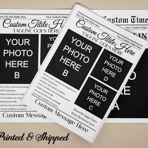 PRINTED and SHIPPED Newspaper/Baby Announcement Large Newspaper/Custom Newspaper for Wedding, Birthday, Anniversary, New Business,Retirement