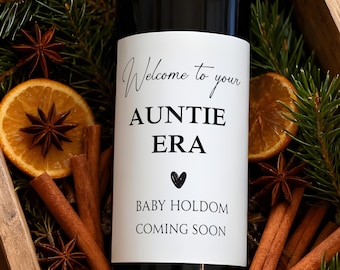Baby Announcement Wine Labels/Custom Baby Coming Soon Aunt Gift/Special Edition Announcement Wine Decor/Perfect for Pregnancy Reveal Gift