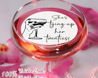 Personalized Edible Cocktail Topper/Photo Drink Topper/Birthday Party Decor/Topper Party Beverages/Custom Milestone Celebration Drink Topper