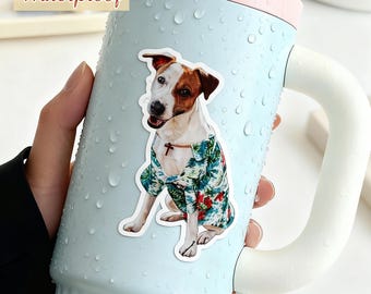 Custom Pet Sticker, Personalized Dog Stickers, Die Cut Vinyl Waterproof, Dog Face Stickers, Water Bottle Sticker, Pet Decal