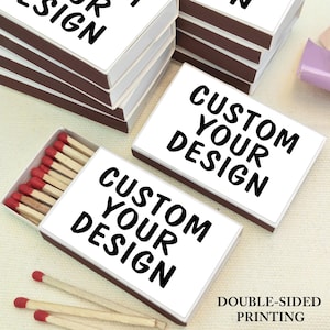 Custom Matchbox Favors, Custom Double-sided Logo Matchbox, Wedding Favors, Party Favors, Event Matches, Personalized Artwork Wedding Gifts