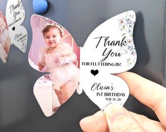 Custom Birthday Photo Favors/1st Birthday Favors/Gender Neutral Gift/Save the Date Photo Magnet for Birthday, Baby Shower, Baptism Party