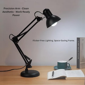 LED Desk Lamp – Eye-Care Lighting for Study & Work | Clamp Arm + Free Productivity PDF | Minimalist Gift Bundle