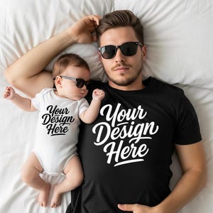Daddy Baby Bella Canvas Mockup, Familie Vatertag T-Shirt (Digitaler Download)