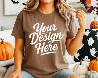 Espresso Comfort Colors 1717 Shirt Mockup: Herbst Halloween T-Shirt (Digitaler Download)