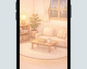 Fondo de pantalla acogedor para teléfono 4K Ultra HD/Fondos pastel kawaii (Descarga digital)
