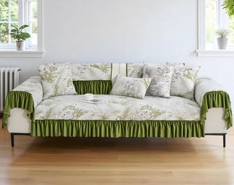 Quilted Polyester Sofa Slipcover: Pet Proof Couch Cover, Easy Care
