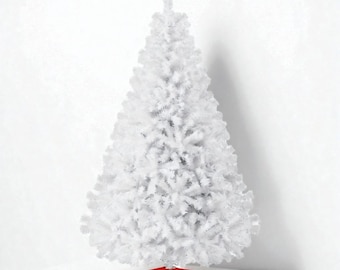 Fluffy White Christmas Tree: 7FT/8FT Tall Holiday Decoration