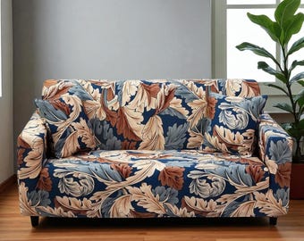 Stretch Floral Couch Slipcover: Universal Fit Sofa Cover for Living Room Protection