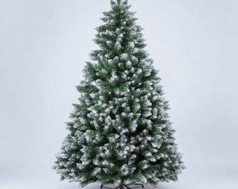 6ft Flocked Christmas Tree: Snowy White Tipped Pine