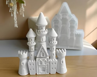 3D Castle Silicone Mold: DIY Candle, Soap, Resin, Plaster Crafts
