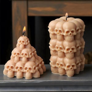 Skull Candle Mold Realistic Silicone Mold for DIY Candle, Soap, Resin, Chocolate, Plaster | Halloween Decor, Gothic Art, Creepy 3D Gift Idea