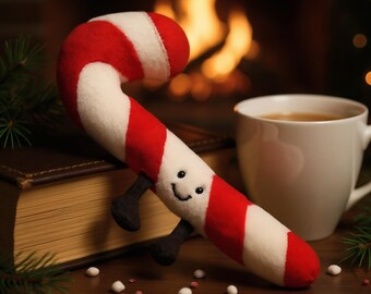 Candy Cane Pillow: Christmas Holiday Plush Toy Decoration