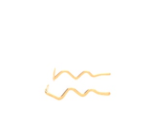 Gold Squiggle Earrings, Petite Gold Minimalist Post Earrings, Zig Zag Squiggle Earrings