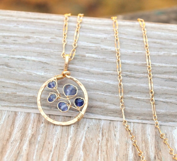 Bluebonnet Necklace, as Seen on Law Order: SVU, Hammered Gold