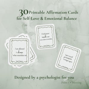 30 Printable Affirmation Cards for Self-Love & Emotional Balance by Psychologist | PDF Digital Download | Mental Health, Self Care Gift