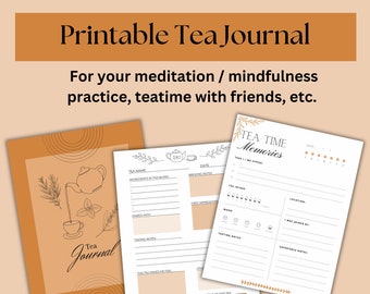 Printable Tea Tasting Journal | Autumn Cozy | Herbalism Tea Printable Organizer | Tea Tasting Logbook Travel Journal Tea Lover PDF