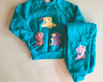 Bearly Counts - Cute VTG 1980s Sweatsuit with Teddy Bears - 4T