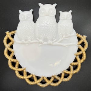 Such a Hoot - VTG Milk Glass Owl Trinket/Jewelry Tray