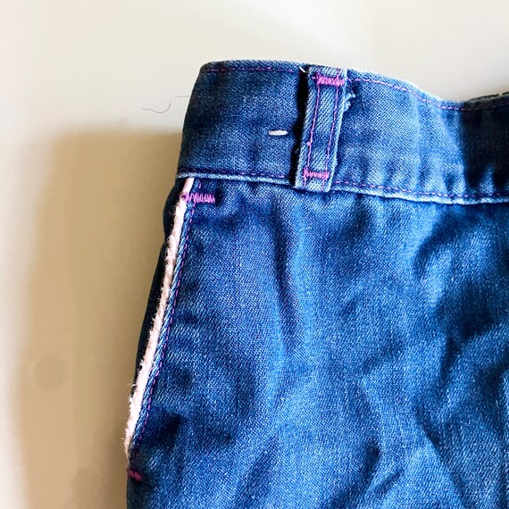 【KOOLOSET】Denim Applique Pig Half Tee Authentic Exhaust Jeans Hip-hop Graffiti Denim Thrashed