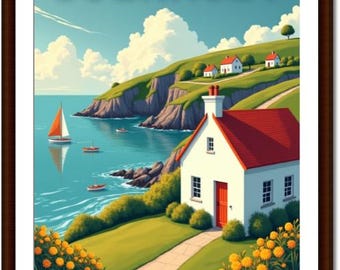 Guernsey Travel Print - Channel Islands, Guernsey Poster, Channel Islands Poster, Travel Wall Art, Channel Islands Print, Poster, Europe art