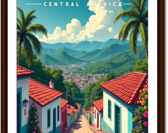 Honduras Travel Print - Central America, Honduras Poster, Central America Poster, Travel Wall Art, Honduras Print, Honduras Wall Art