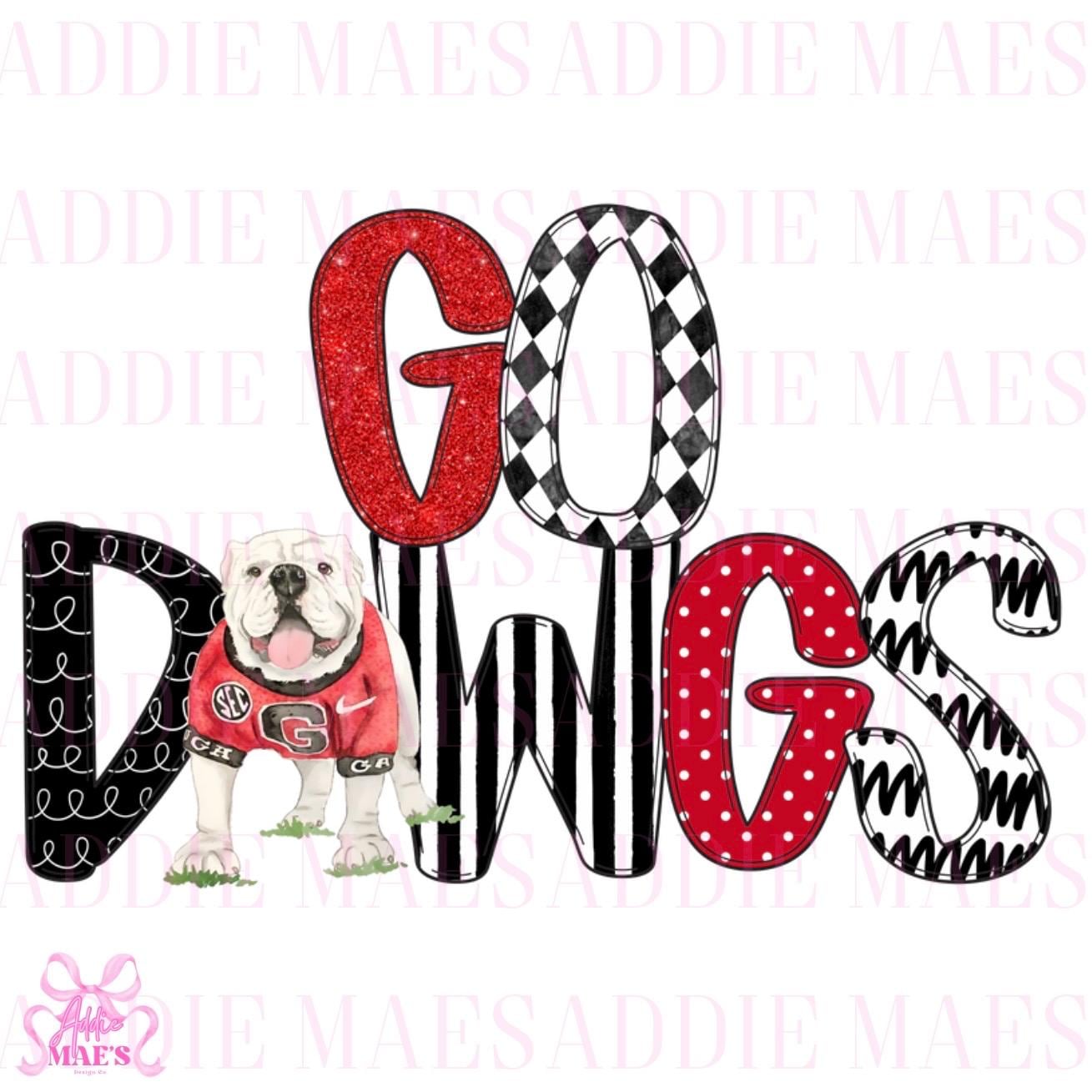 Go Dawgs Uga Doodle Letters PNG | Georgia PNG | PNG Shirt Design | Digital Download