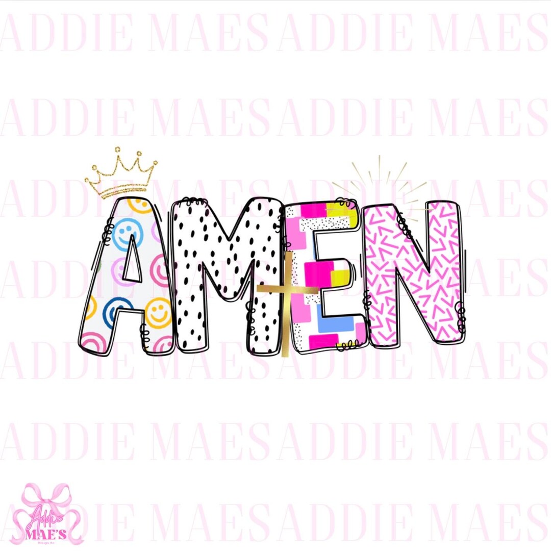 Amen Funky Fun Letters PNG | Christian PNG | PNG Shirt Design | Digital ...