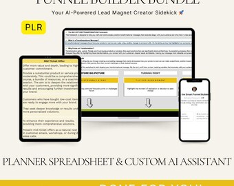 AI Sales Funnel Builder | PLR Marketing Roadmap, Spreadsheet (Digital Download)