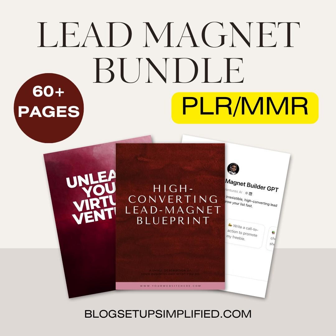 PLR MMR Lead Magnet Builder AI Assistant Bundle Custom Gpt Tool Ebook ...