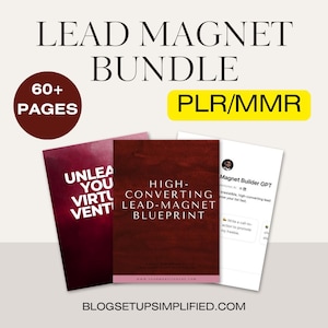 PLR MMR Lead Magnet Builder AI Assistant Bundle Anpassad GPT-verktyg E-boksmall Virtuell Venture E-bok Direkt Digital Nedladdning Klar För Dig