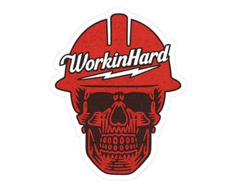 Workin Hard Skull - Sticker