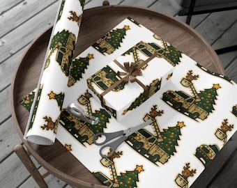 Lineman Christmas Wrapping Paper| Bucket Truck Holiday Tree