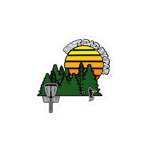 Father&#39;s Day Disc Golf Sticker - Sports Vinyl Decal, Disc Golf Lover Gift, Dad&#39;s Birthday Gift, Disc Golfing Sticker