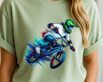 BMX Rider PNG: Extreme Sports Sublimation Design (Digital Download