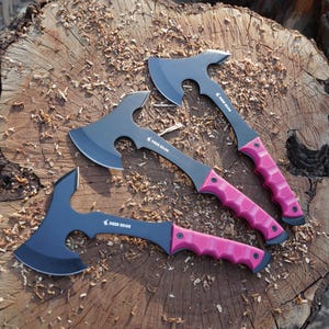Handmade Throwing Axe Set: Stainless Steel Tomahawk Bundle with Case